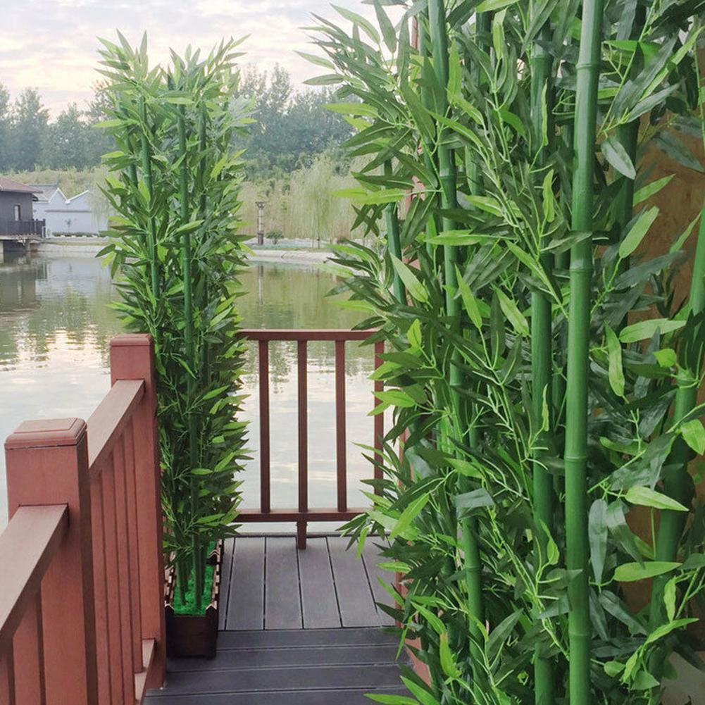 Ficus Lyrata Tree - 10 個人工緑の竹の葉フェイクグリーン植物シミュレーション緑の植物アートホームホテルオフィス装飾用品