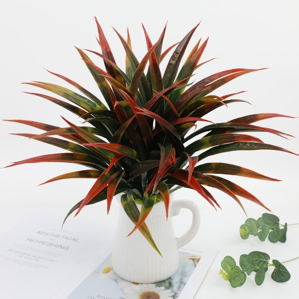 リアルな42cm人工蘭の葉DIYプラスチック製人工グラジオラ - Spider Plant Hanging のレビューと価格
