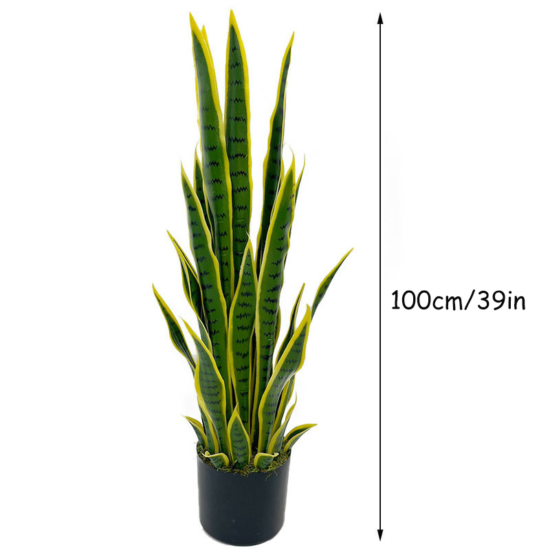 40-100cmの人工サンセヴィエリア（スネークプラント）黒 - Ficus Lyrata Tree のレビューと価格