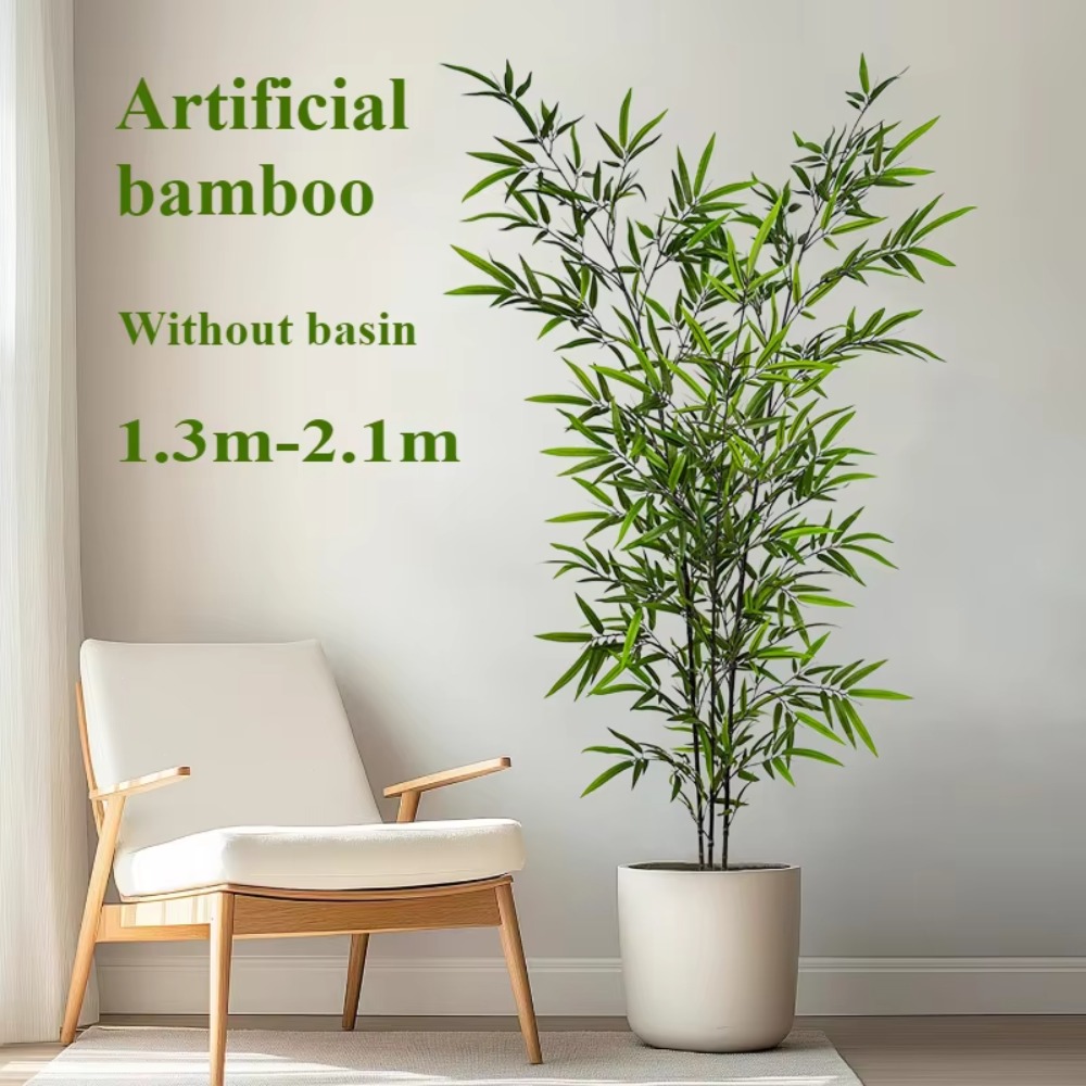 人工緑の竹 PU + PVC 大型竹床ポット 1.3 メート - Ficus Lyrata Tree のレビューと価格