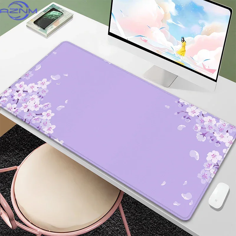 パープルブロッサムデスクマット かわいいパステルパープル ラ - Tradescantia Purple のレビューと価格