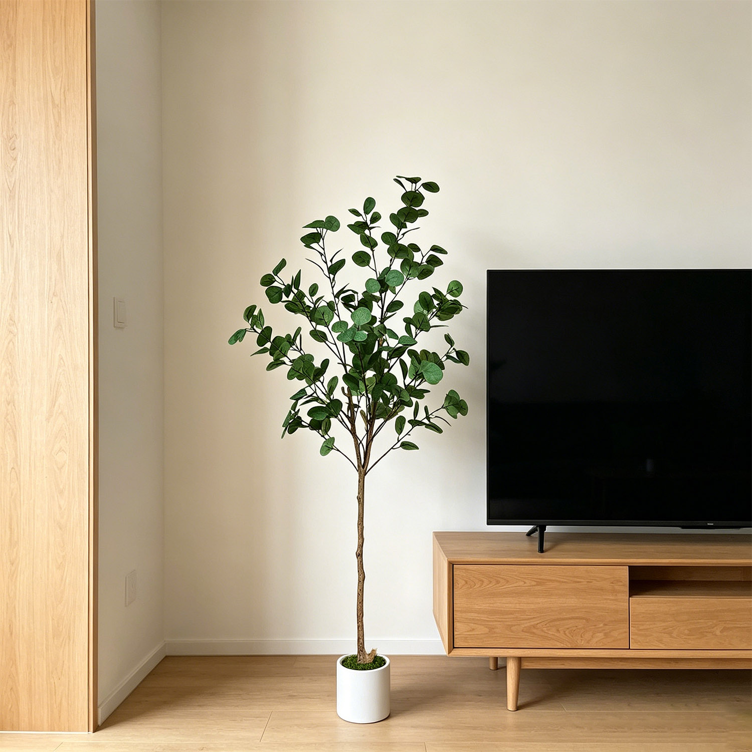 120-155cm/5.1フィートの人工ユーカリの木、リアル - Ficus Lyrata Tree のレビューと価格