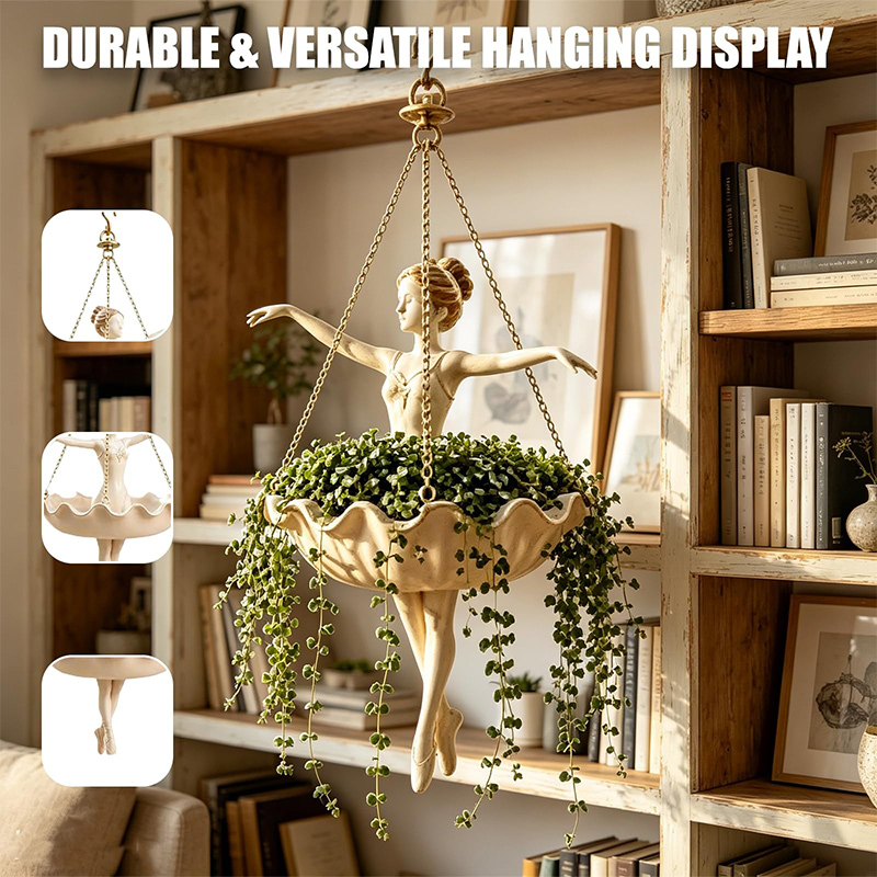 バレエダンサー型ハンギングプランター　風変わりなバレリーナフ - Spider Plant Hanging のレビューと価格