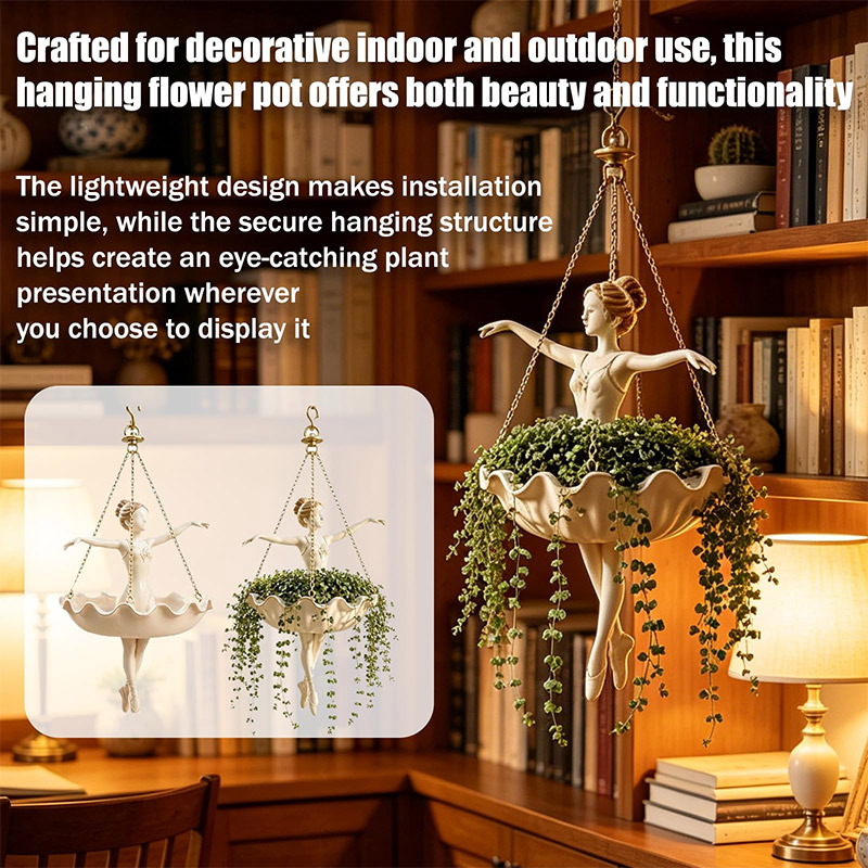 バレエダンサー型ハンギングプランター　風変わりなバレリーナフ - Spider Plant Hanging のレビューと価格
